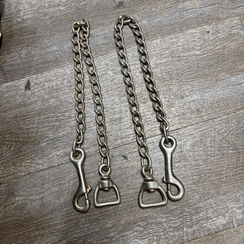 Horse Lead Metal Chain Lot Of Two 24” Heavy Durable